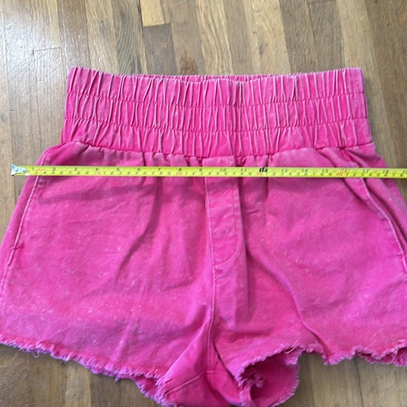 New In | Women’s pink, high waisted, thick banded shorts - Picture 15 of 16